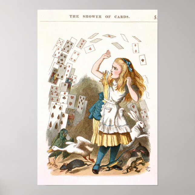 Illustration zur Vintagen Alice im Wunderland Poster (Vorne)