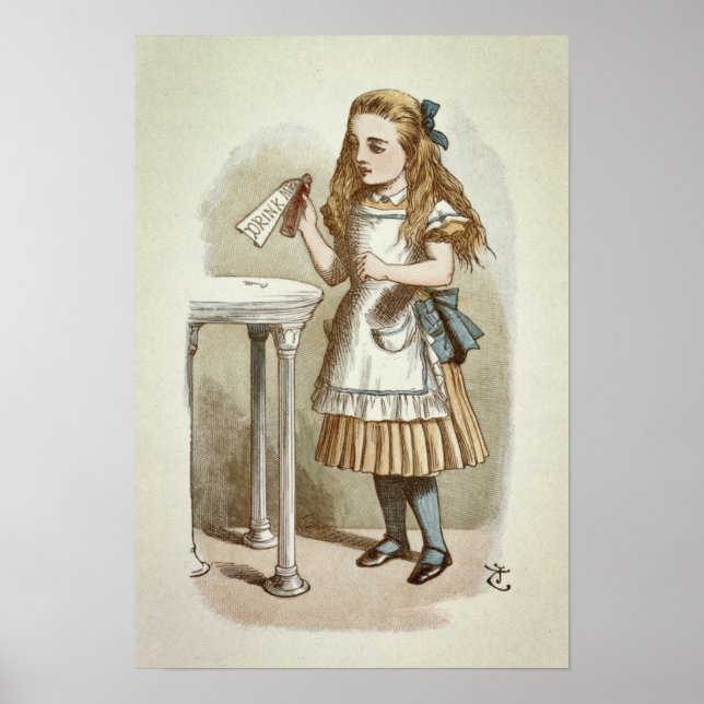 Illustration zur Vintagen Alice im Wunderland Poster (Vorne)