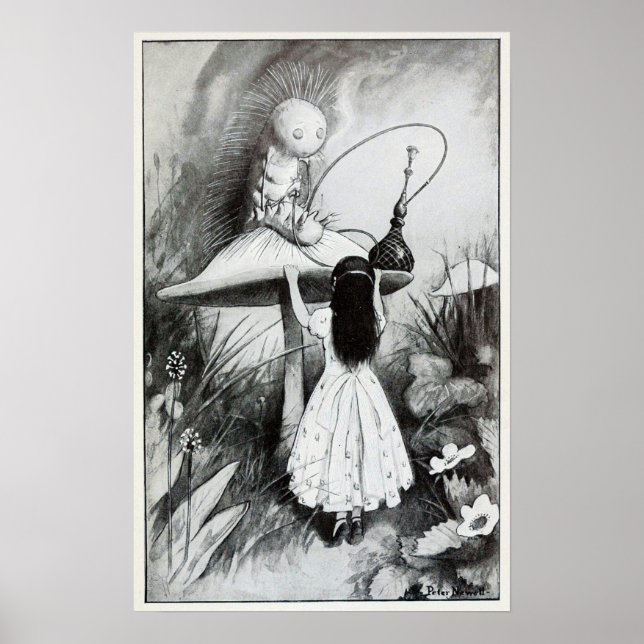 Illustration zur Vintagen Alice im Wunderland Poster (Vorne)