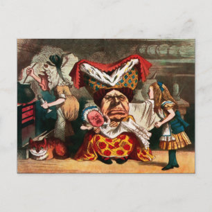 Illustration zur Vintagen Alice im Wunderland Postkarte