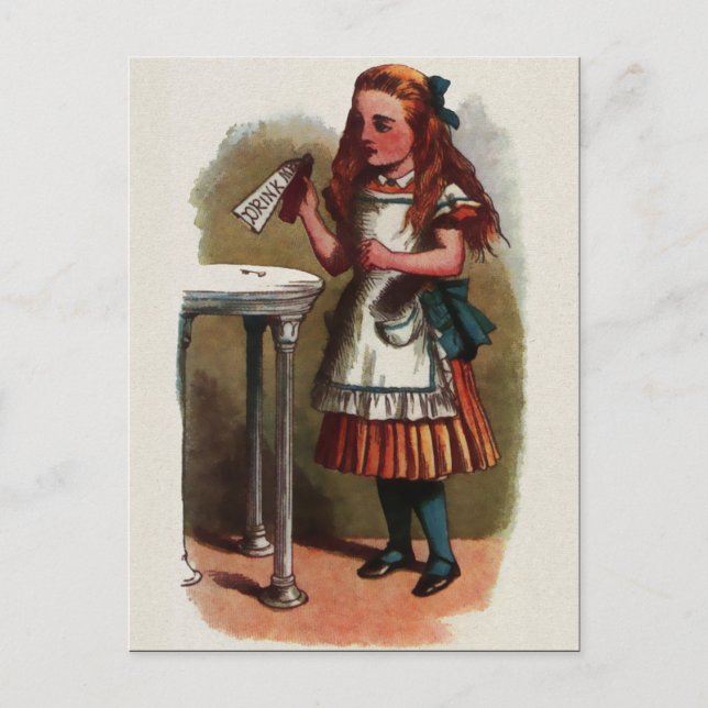 Illustration zur Vintagen Alice im Wunderland Postkarte (Vorderseite)