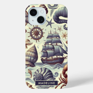 Illustration zur Vintagen nautischen Meereswelt Case-Mate iPhone Hülle