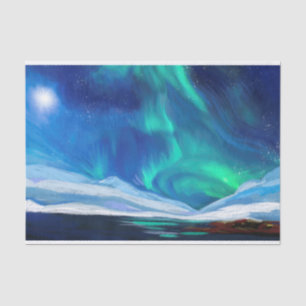 Illustration zur Wasserfarbe der Northern Lights Seidenpapier