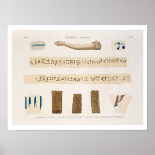 Illustrationen der Hieroglyphik und des Arms einer Poster