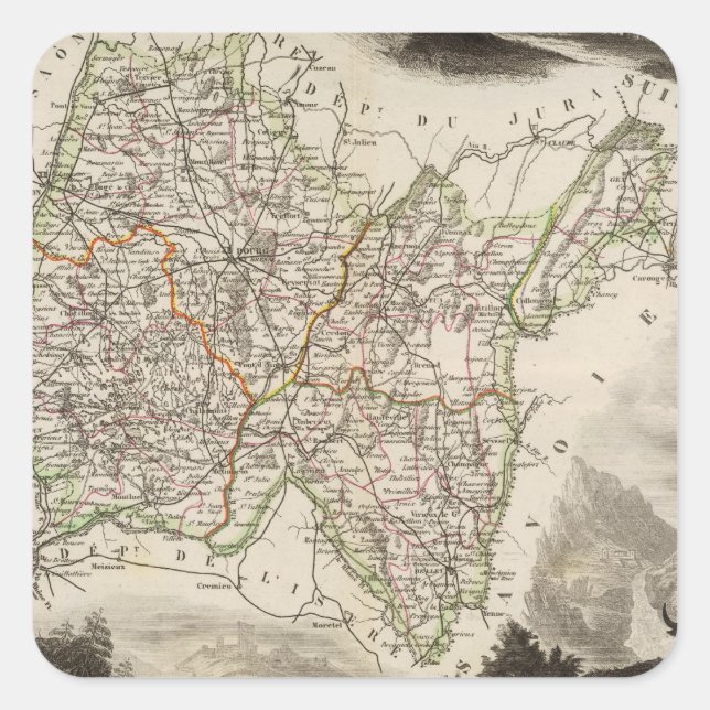 Illustrationen, Landschaften Quadratischer Aufkleber (Vorderseite)