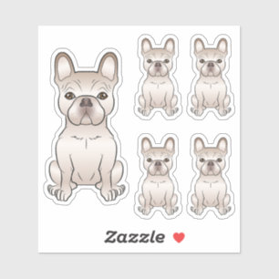 Illustrationen sitzender französischer Bulldoggen Aufkleber