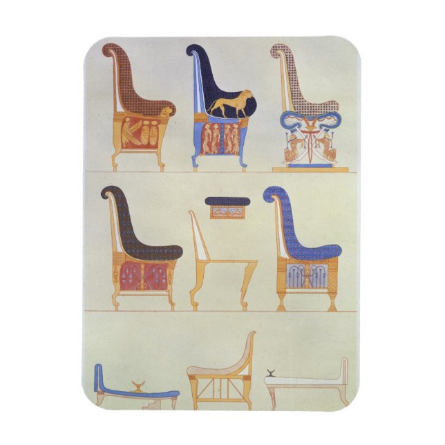 Illustrationen von verschiedenen bemalten Sitzen u Magnet (Vertikal)