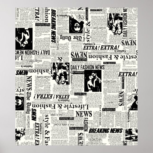 Illustrationen von Zeitungen auf der Titelseite Ku Poster (Vorne)