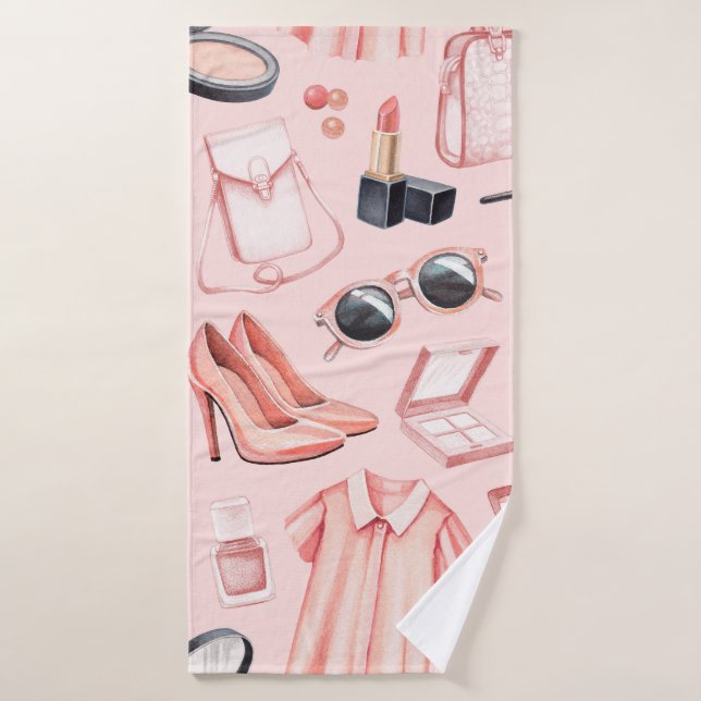 Illustrationen zur Mode. Nahtloses Muster Badehandtuch (Badehandtuch)