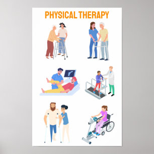 Illustrationen zur Physikalischen Therapie - Rehab Poster