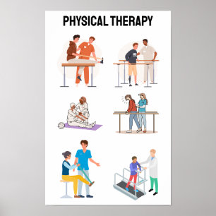 Illustrationen zur Physikalischen Therapie - Rehab Poster