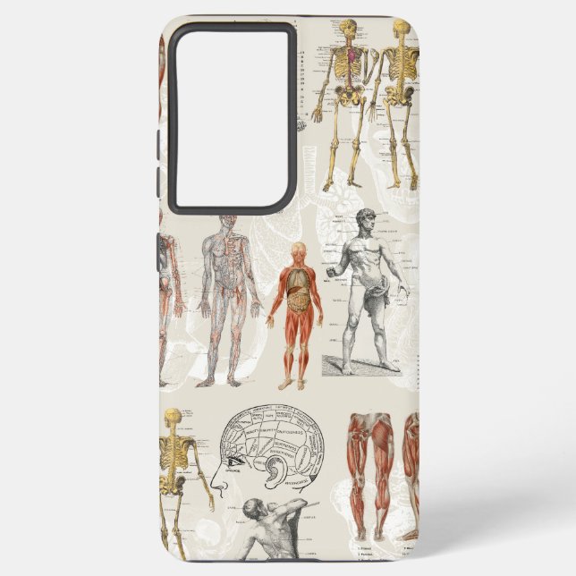 Illustrationen zur Vintagen Anatomie Samsung Galaxy Hülle (Rückseite)