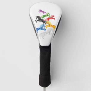Illustrations-bunte wilde Einhörner Golf Headcover
