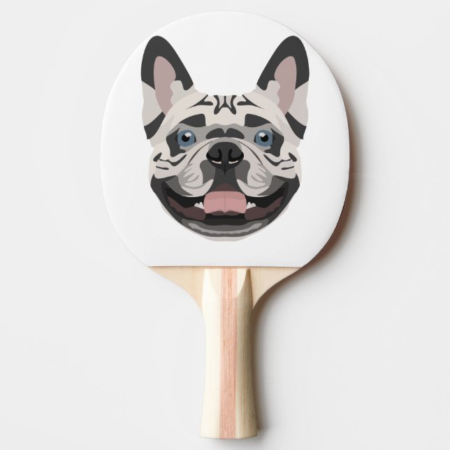Illustrations-französische Bulldogge Tischtennis Schläger (Vorderseite)
