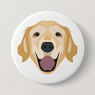 Illustrations-golden retriever button