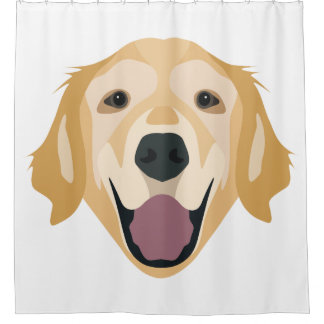 Illustrations-golden retriever duschvorhang