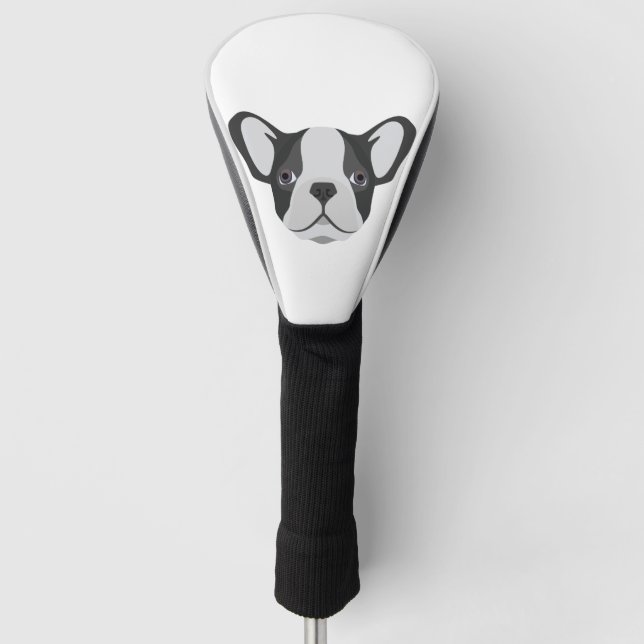 Illustrations-niedliche französische Bulldogge Golf Headcover (Vorderseite)