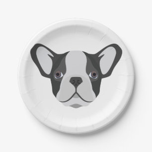 Illustrations-niedliche französische Bulldogge Pappteller