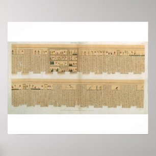 Illustrations of a Pampus manuscript with hierogly Poster