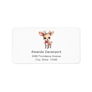 Illustrationsadresse für niedliches Baby Deer Cart Adressaufkleber