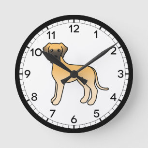 Illustrationsdesign des großen Dane-Hunde-Cartoon Runde Wanduhr