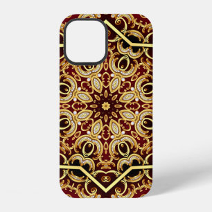 Illustrationshintergrundrahmen mit Perle und Gold iPhone 12 Hülle