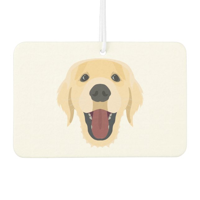 Illustrationshunde sehen sich dem Golden Retriver  Autolufterfrischer (Vorderseite)
