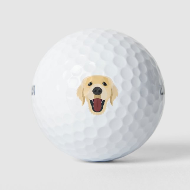 Illustrationshunde sehen sich dem Golden Retriver  Golfball (Vorderseite)