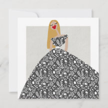 Illustrationskarte für das weiße Blumenkleid