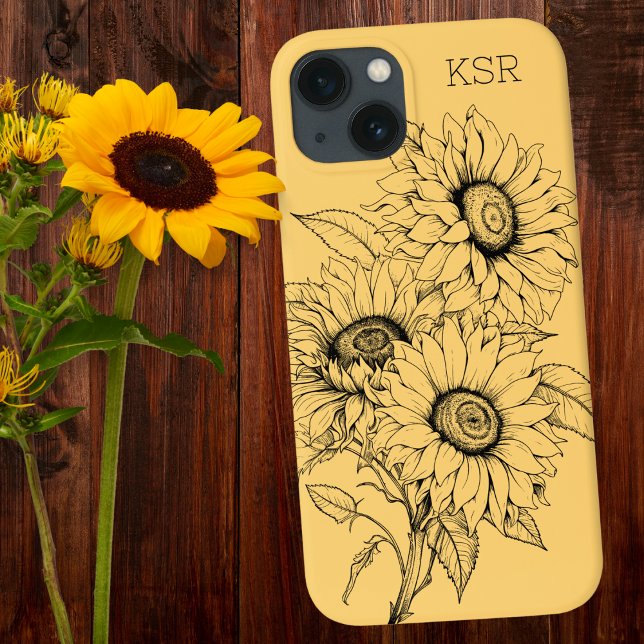 Illustrationsmonographie der Sonnenblumen Case-Mate iPhone Hülle (Von Creator hochgeladen)