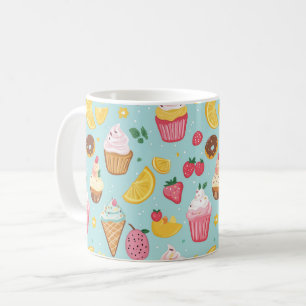 Illustrationsmuster für ansprechbare Lebensmittel Kaffeetasse