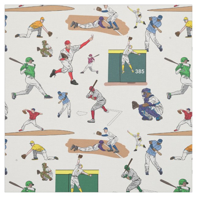 Illustrationsmuster für Fun Baseball-Spieler Stoff (Muster)