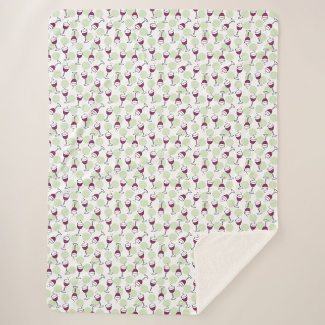 Illustrationsmuster für Wimsikal Rotes Weinglas Sherpadecke (Vorderseite)