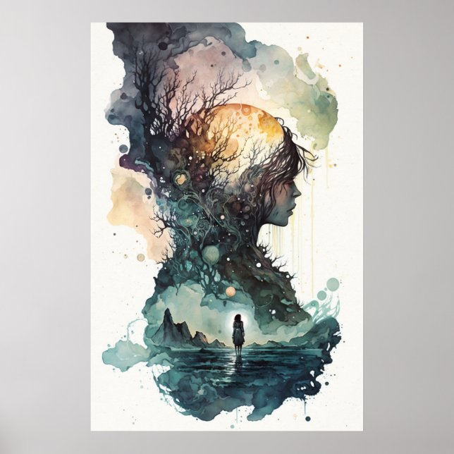 Illustrationspopster für Surreal Watercolor Poster (Vorne)