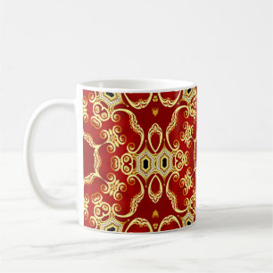 Illustrationsrahmen mit Muster gold pp Kaffeetasse