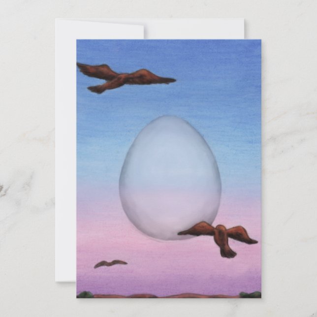 Illustrationsriese, umgeben von Vögeln Feiertagskarte (Vorderseite)