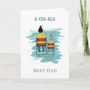 Illustrationstag zum Vater- und Kinderfischen Karte