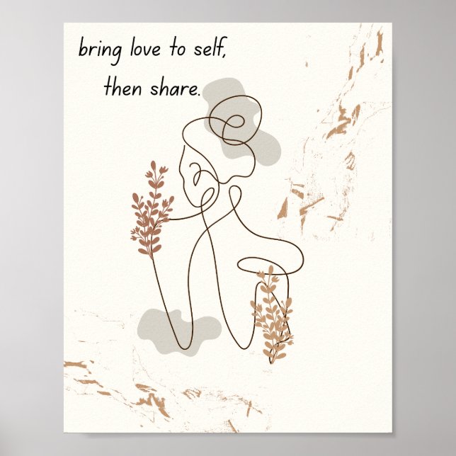 Illustrative Frauenkunst mit Motivierend Angebot Poster (Vorne)