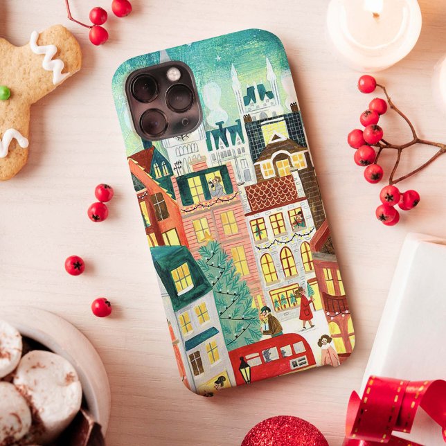 Illustrative London Stadt im Schnee Weihnachten Case-Mate iPhone Hülle (Von Creator hochgeladen)