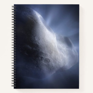 Illustrative Nah-up der Comet Tempel. Notizbuch