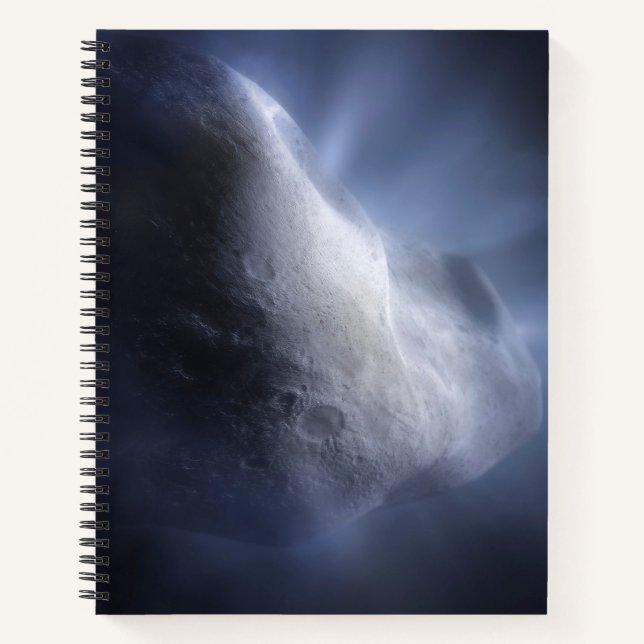 Illustrative Nah-up der Comet Tempel. Notizbuch (Vorderseite)