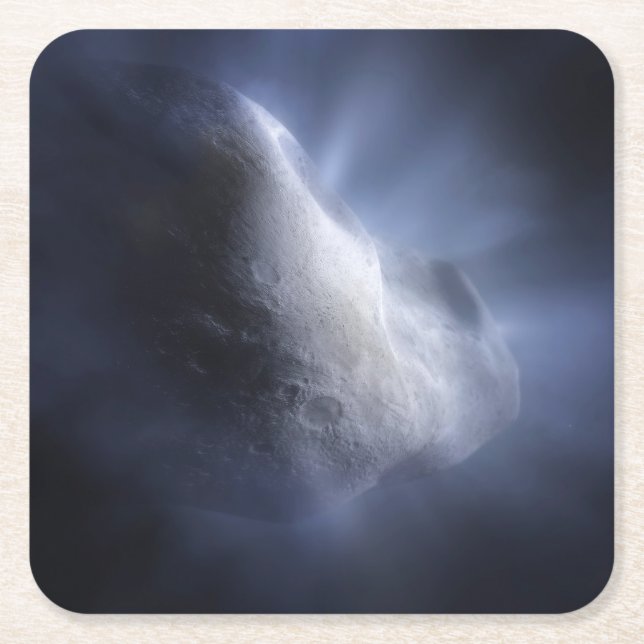 Illustrative Nah-up der Comet Tempel. Rechteckiger Pappuntersetzer (Vorderseite)