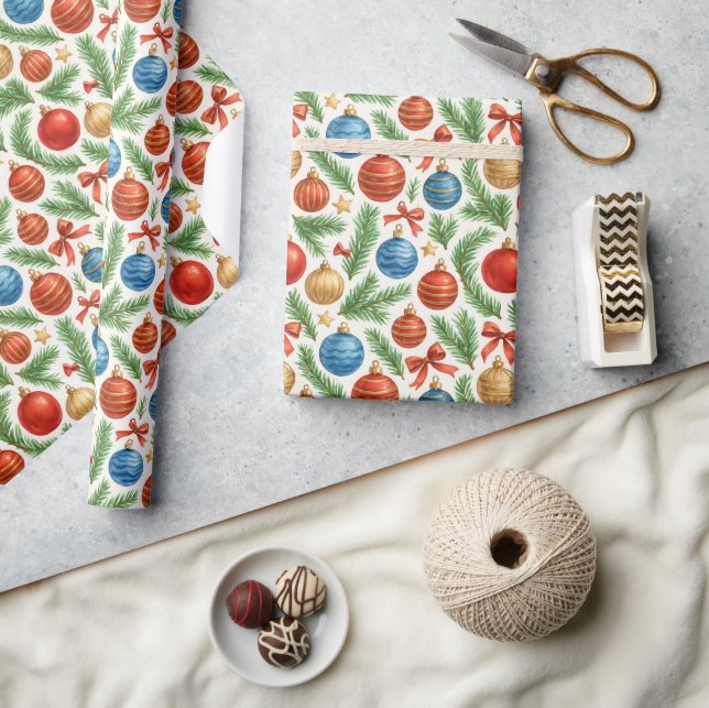 Illustrative Ornamente & Tannenpapier Geschenkpapier (Kunsthandwerk)