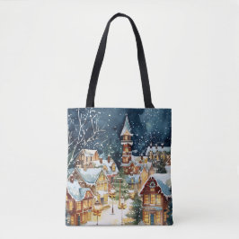 Illustrative Weihnachtsstadt im Schnee