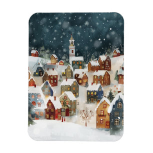 Illustrative Weihnachtsstadt Magnet