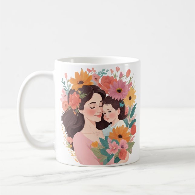 Illustrator für den Muttertag Kaffeetasse (Links)