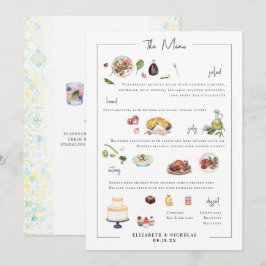 Illustriert Bespoke | Hochzeitmenü Menükarte