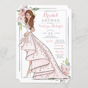 Illustriert Bridge Floral Brautparty Einladung