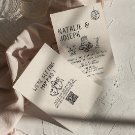 Illustriert Cake Quirky Suite QR Code Fun Wedding Einladung