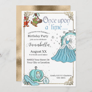 Illustriert Cinderella Fairy Tale Thema Einladung